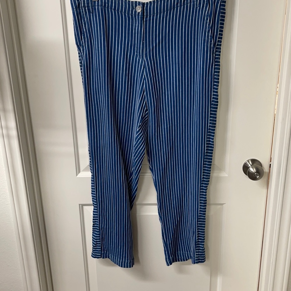 Tommy Bahama Blue and White Striped Straight Leg Pants